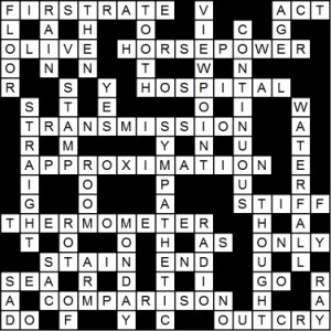 crossword puzzle solution