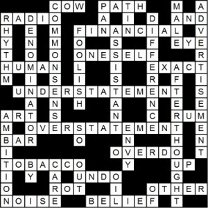 crossword puzzle solution