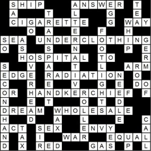 crossword puzzle solution