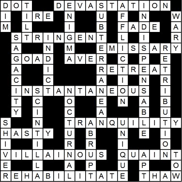 of tranquility crossword