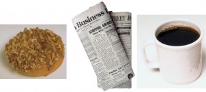 2. I bought a doughnut, some newspapers, and some coffee / a cup of coffee.