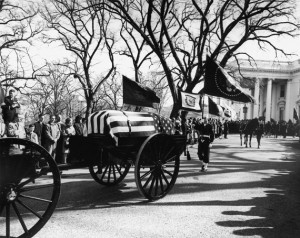 Kennedy funeral procession leaves White House, November 25, 1963
