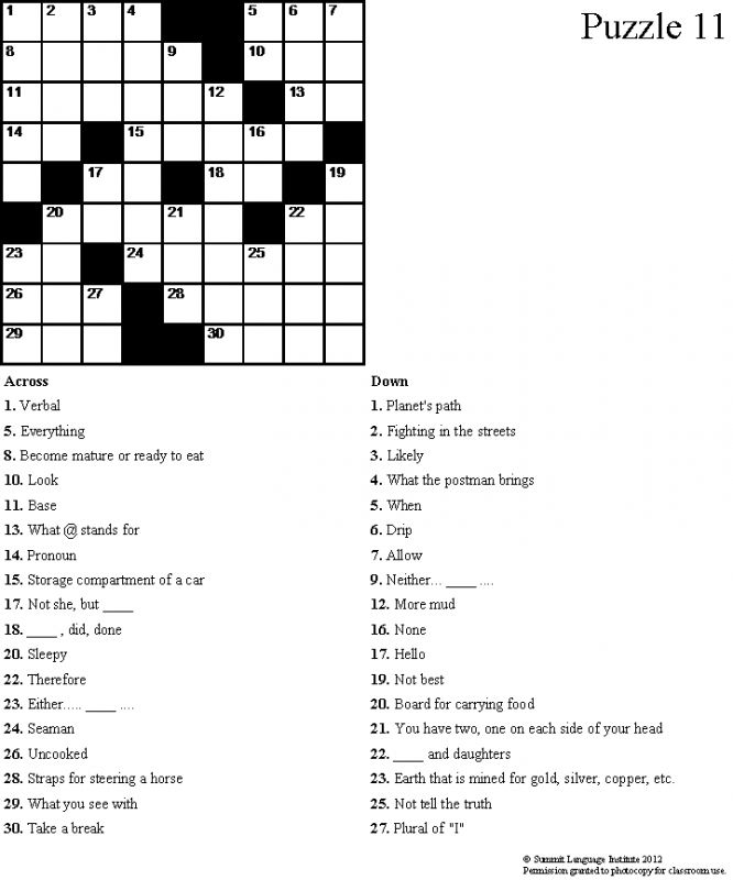 Fill in crossword puzzles free printable crossword puzzles. 
